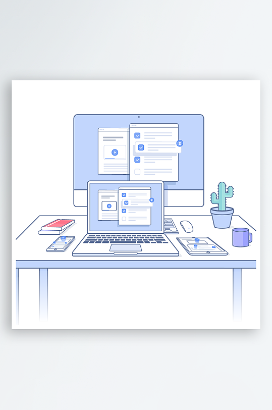 矢量设备插画模版元素-众图网