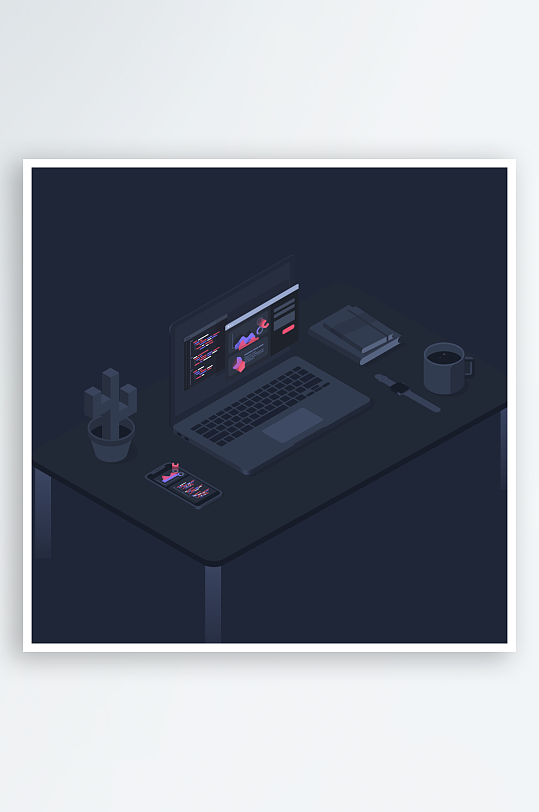 矢量设备插画模版元素-众图网