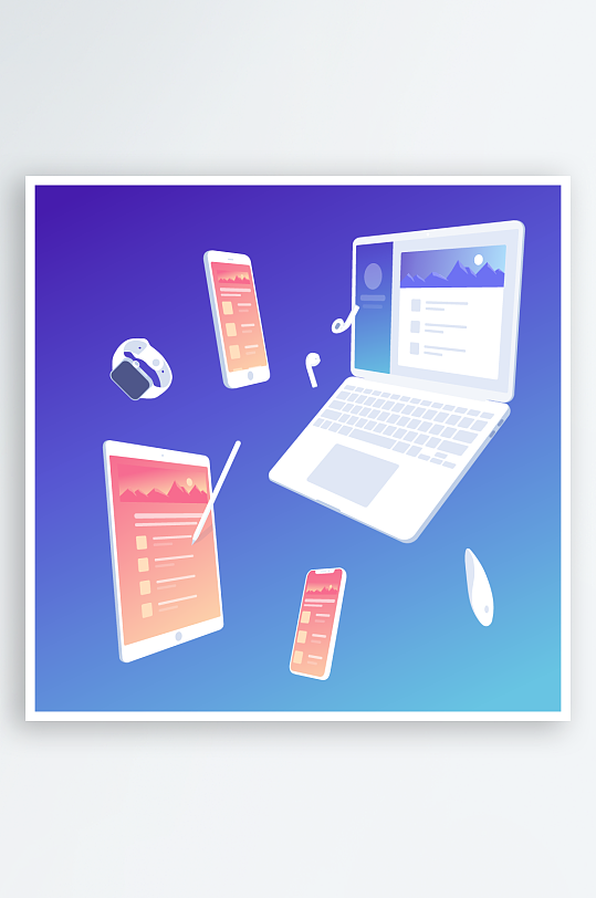 矢量设备插画元素图片-众图网