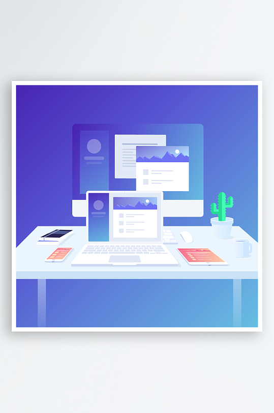 矢量设备插画元素图片-众图网