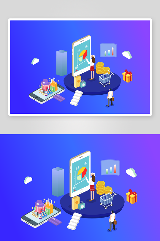 矢量电商办公插画素材-众图网