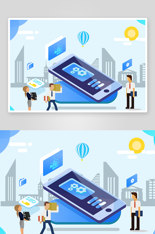 矢量电商办公插画素材-众图网