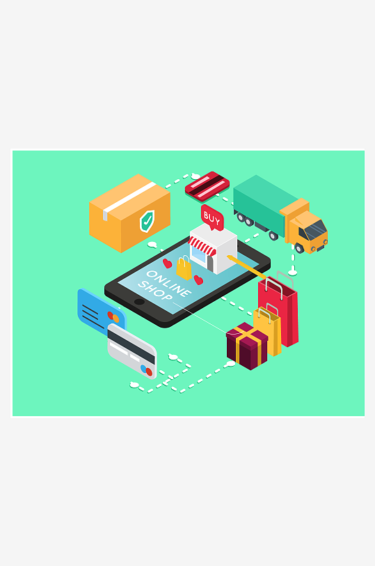 矢量电商办公插画素材-众图网