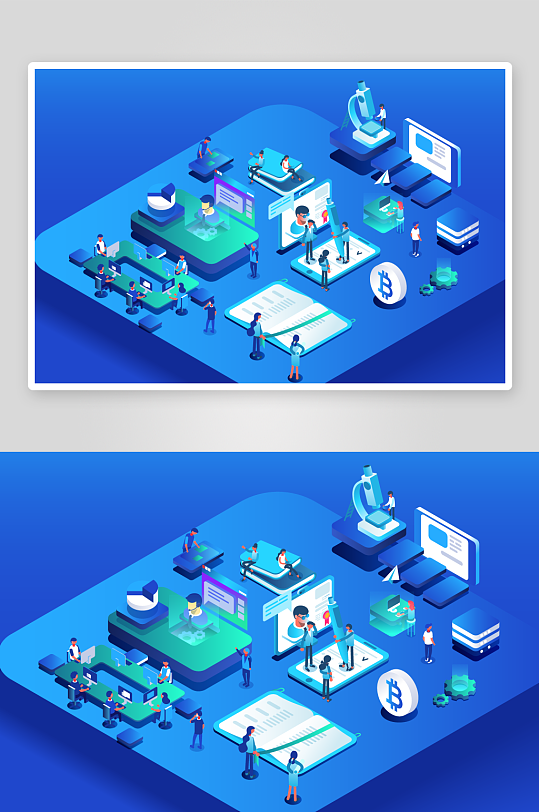 矢量电商办公插画模版素材-众图网