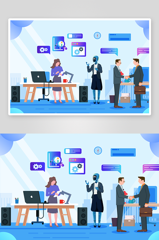 矢量电商办公插画模版素材-众图网