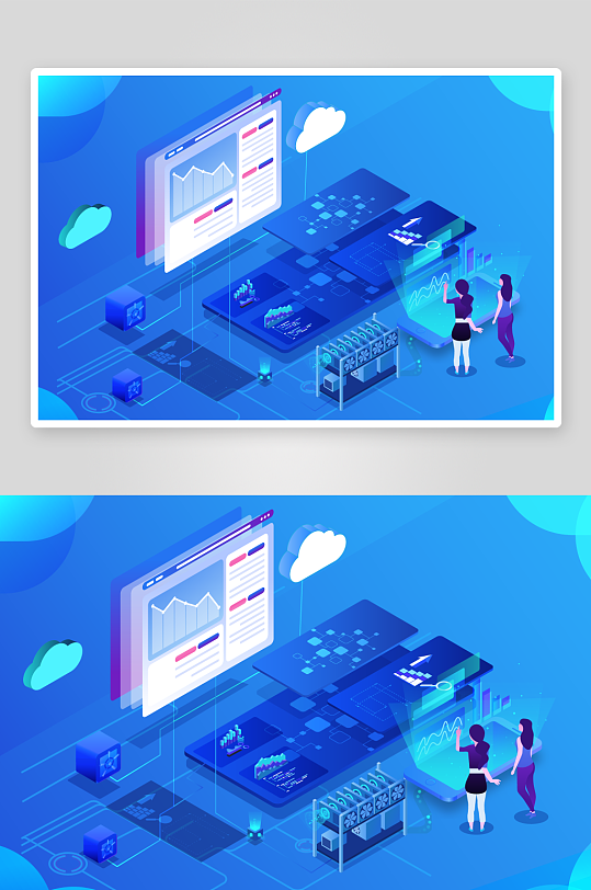 矢量电商办公插画模版素材-众图网