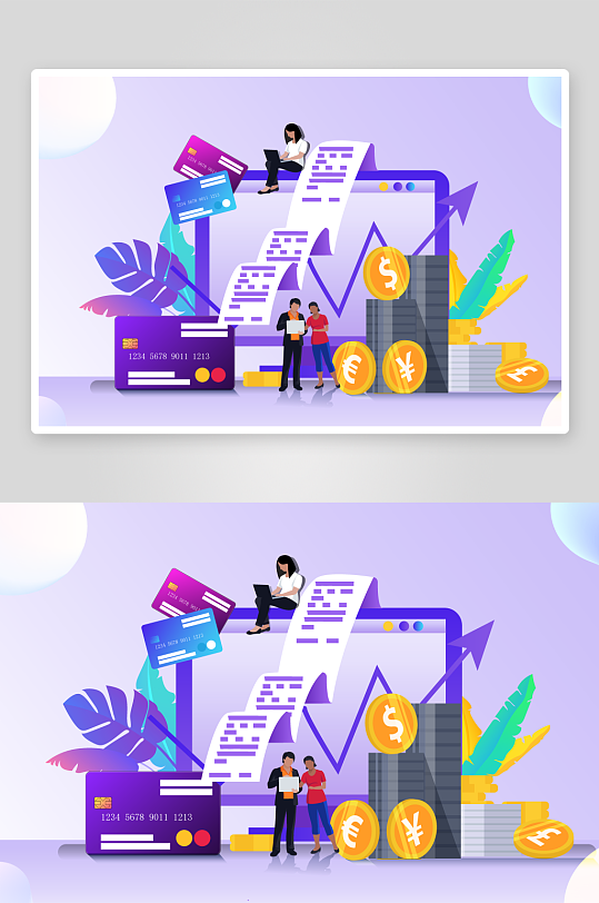 矢量电商办公插画模版素材-众图网