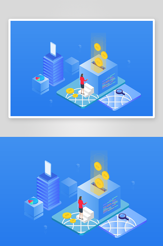 矢量电商办公插画模版素材-众图网