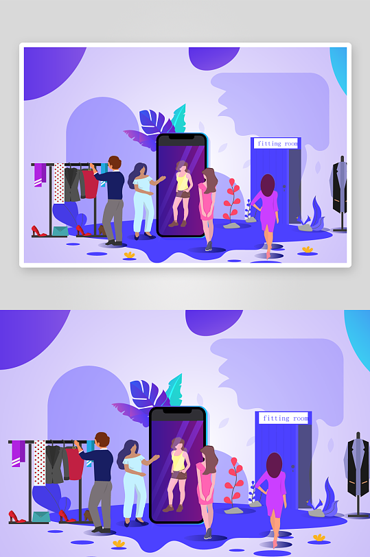 矢量电商办公插画模版素材-众图网