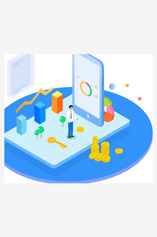 矢量电商办公插画模版-众图网