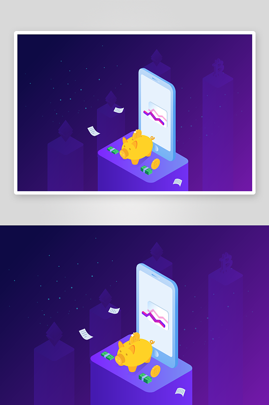 矢量电商办公插画模版-众图网