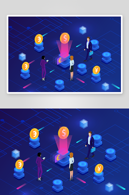 矢量电商办公插画模版素材-众图网