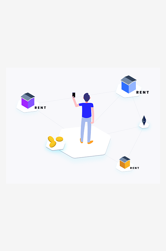 矢量金融插画模版-众图网