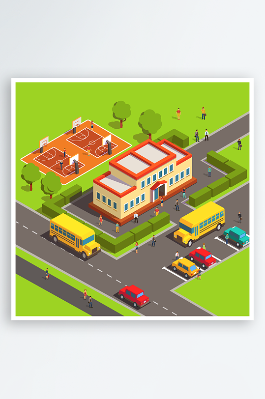教育场景矢量插画素材-众图网