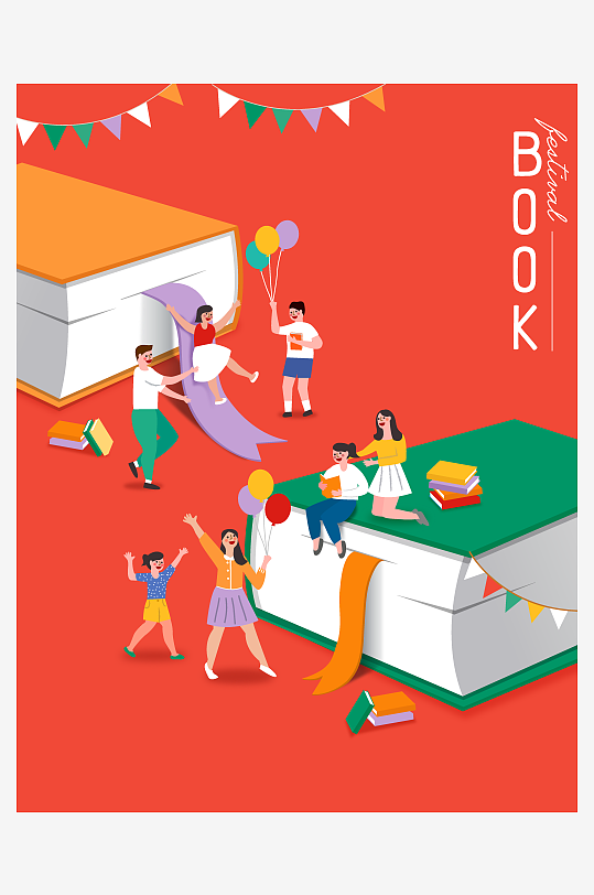 教育场景矢量插画素材-众图网