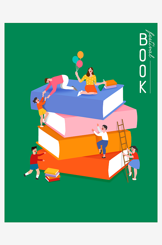 教育场景矢量插画素材-众图网