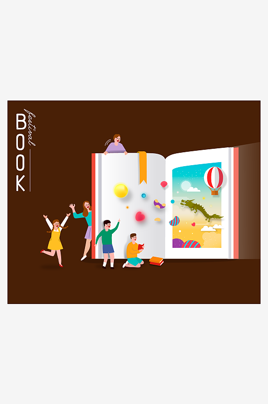 教育场景矢量插画素材-众图网