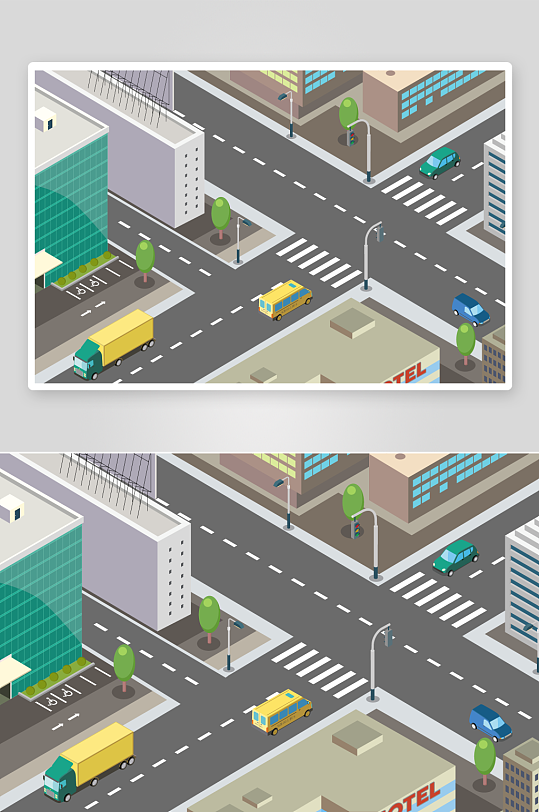 矢量建筑插画素材-众图网