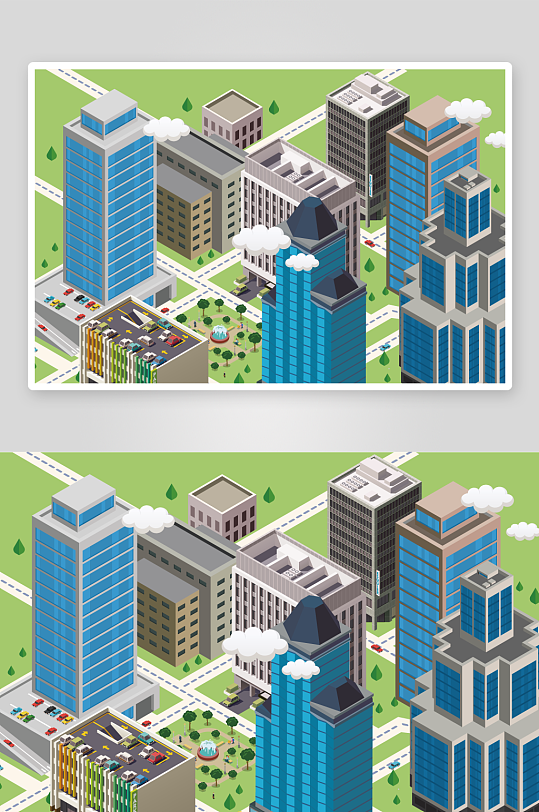 矢量建筑插画素材-众图网