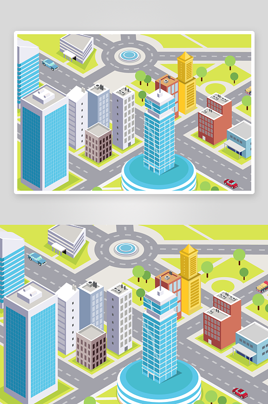 矢量建筑插画素材-众图网