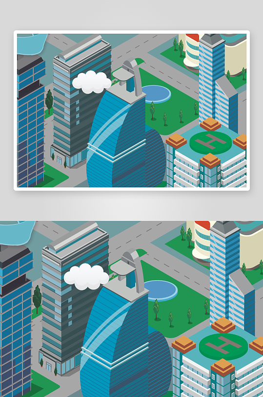 矢量建筑插画素材-众图网