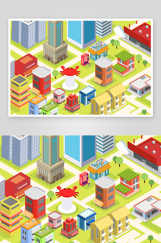 矢量建筑插画素材-众图网