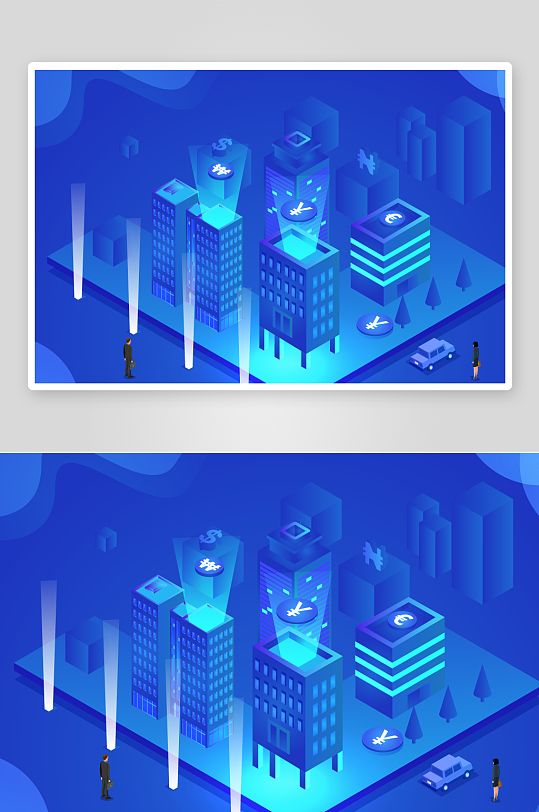 矢量建筑高楼插画-众图网