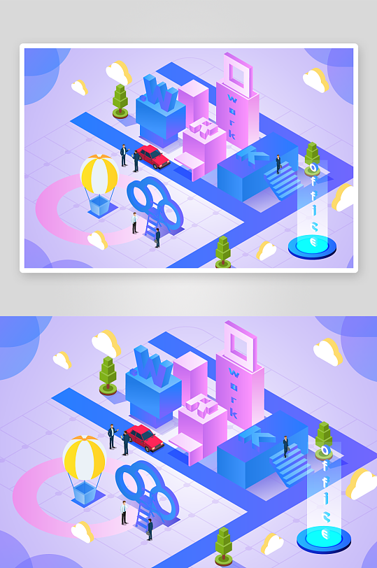 矢量建筑高楼插画-众图网