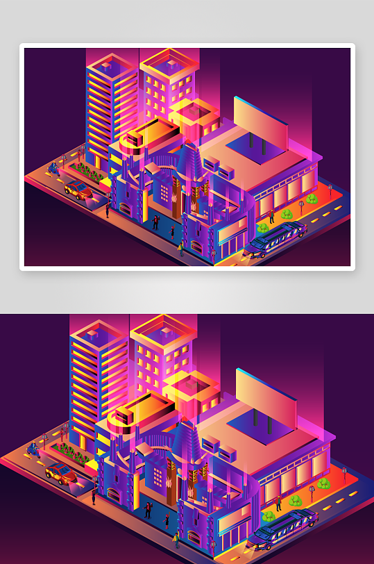 矢量建筑高楼插画-众图网
