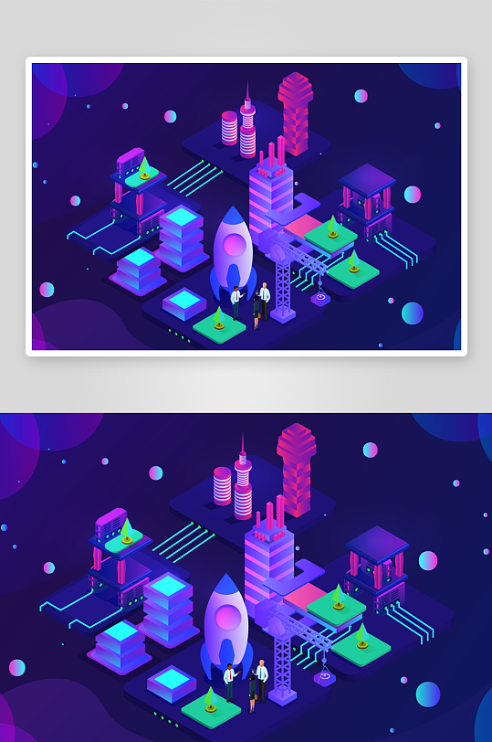 矢量建筑高楼插画-众图网