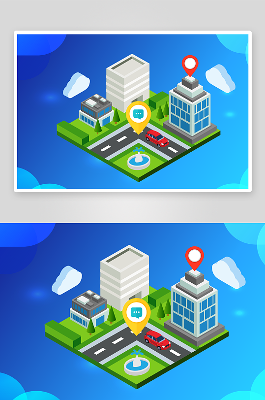 矢量建筑高楼插画-众图网