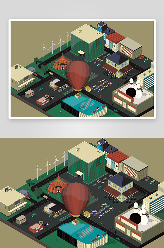 矢量建筑高楼插画-众图网