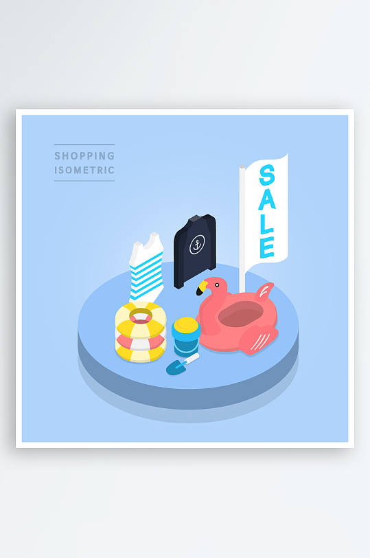 矢量购物场景插画图片素材-众图网