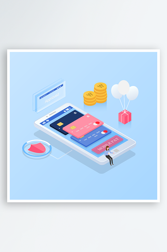 矢量购物场景插画图片素材-众图网