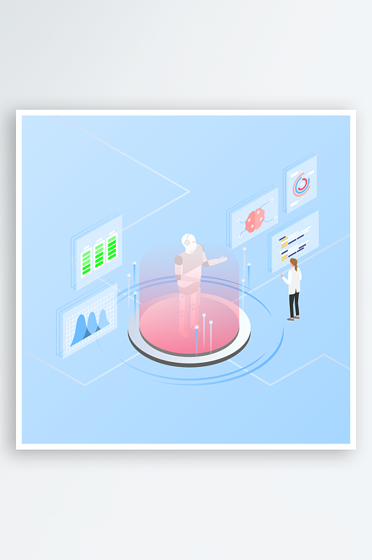 矢量购物场景插画图片素材-众图网