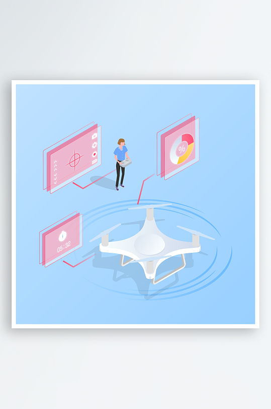 矢量购物场景插画图片素材-众图网