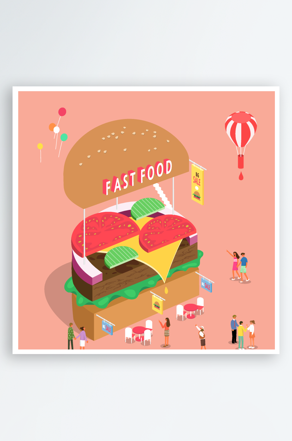 矢量创意场景插画素材素材