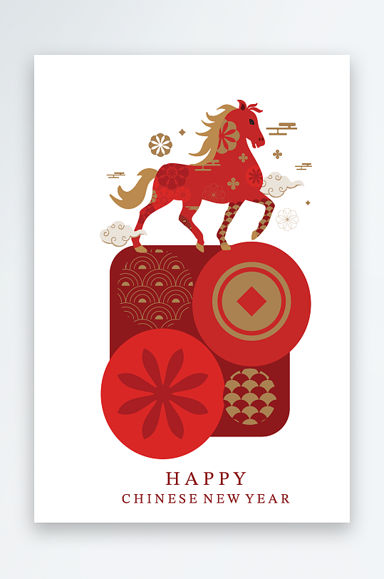 马年新年春节矢量素材-众图网