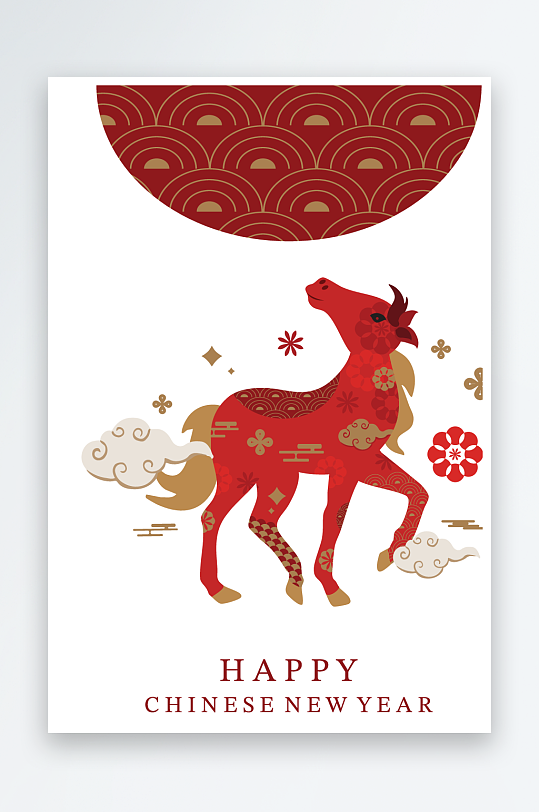 马年新年春节矢量素材-众图网
