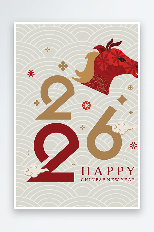 马年新年春节矢量素材-众图网