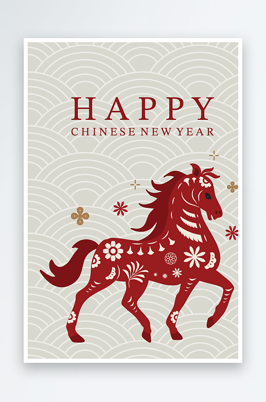 马年新年春节矢量素材-众图网