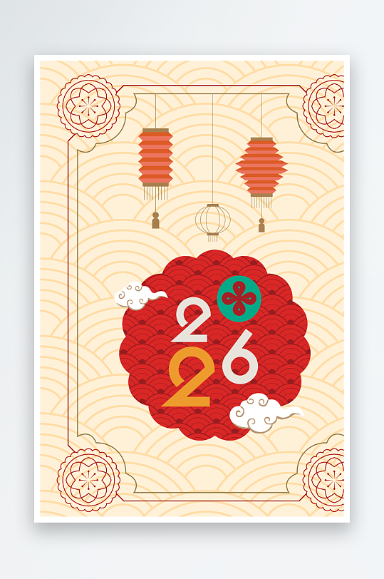 马年新年春节矢量素材-众图网