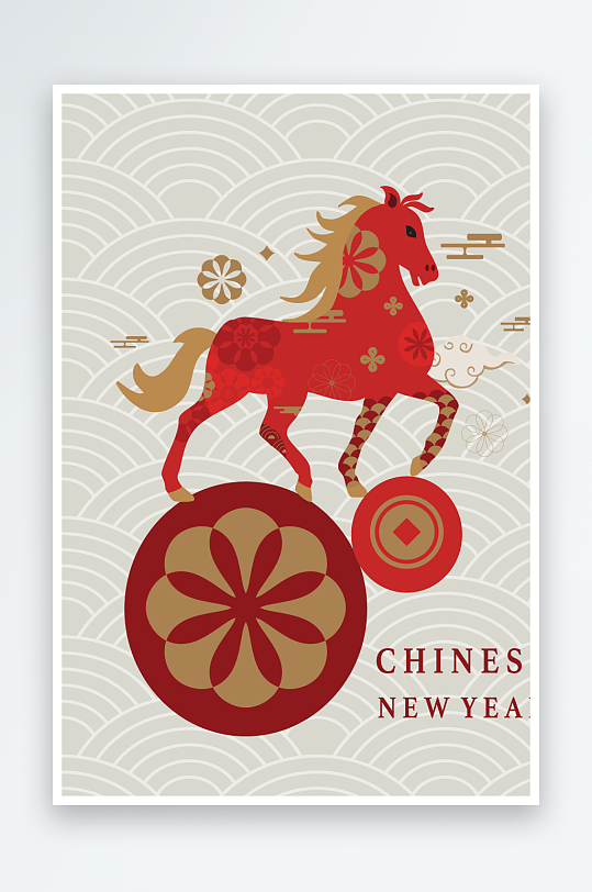 马年新年春节矢量素材-众图网