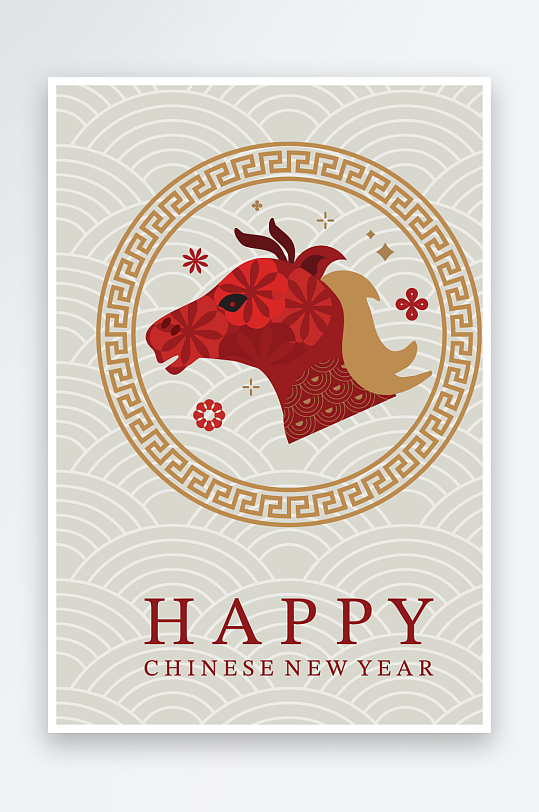 马年新年春节矢量素材-众图网