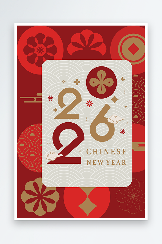 马年新年春节矢量素材-众图网