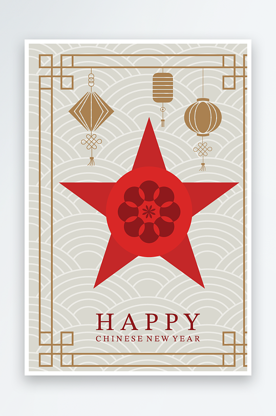 马年新年春节矢量素材-众图网