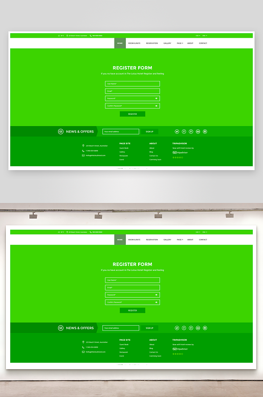 简约风登陆注册界面模板-众图网