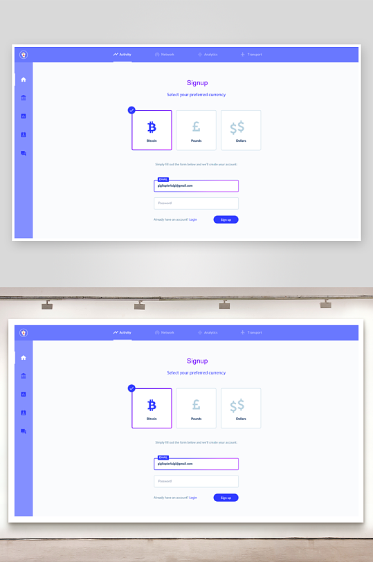 简约风登陆注册界面模板-众图网