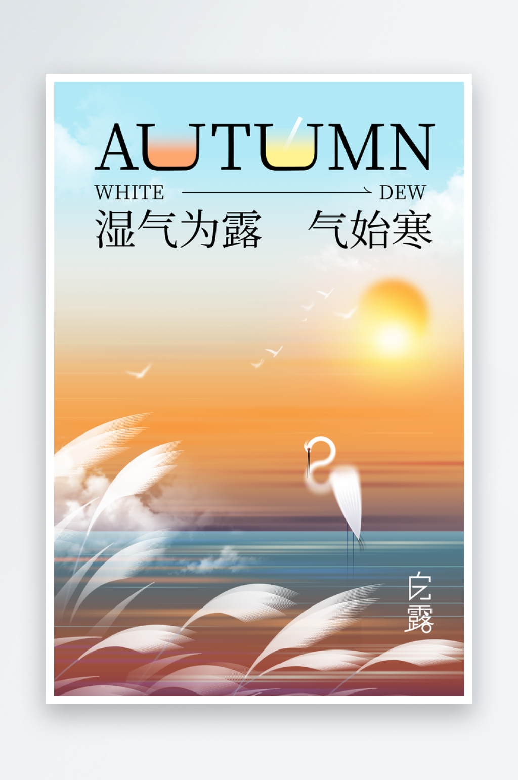 白露节气传统海报素材