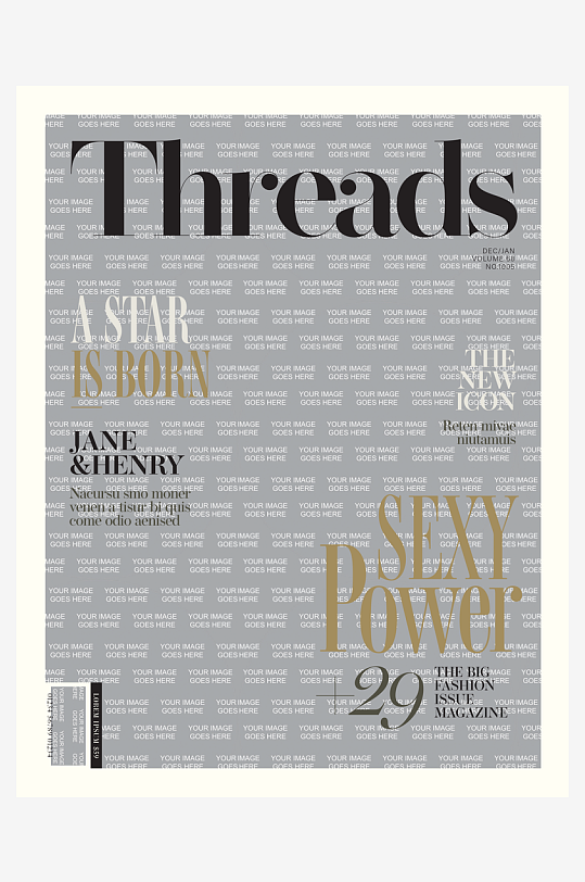 创意大气杂志封面元素-众图网